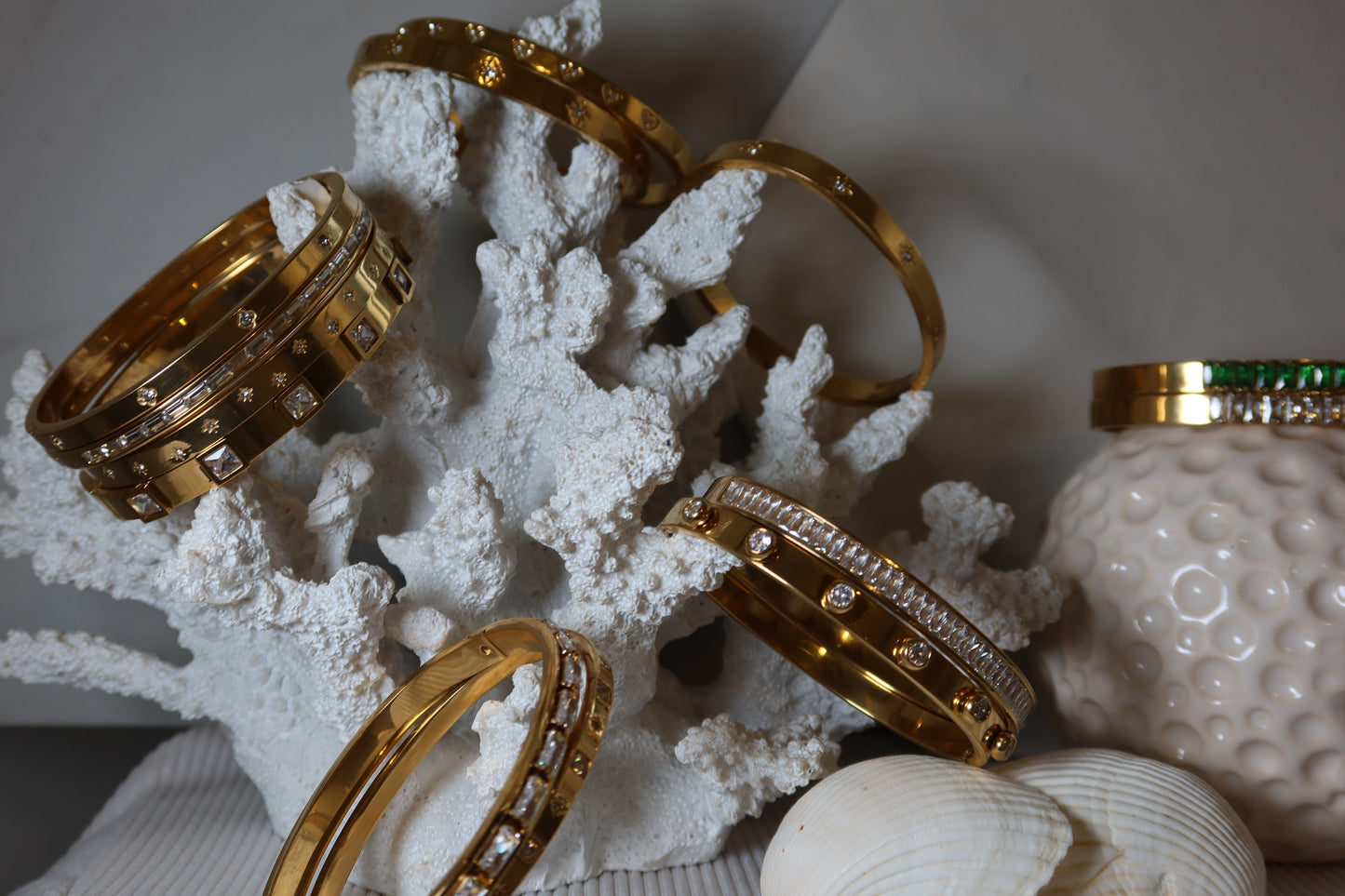 Crystal Gold Plated Bangles