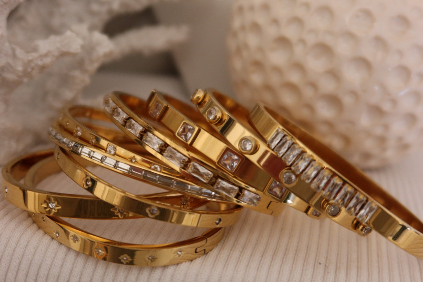 Crystal Gold Plated Bangles