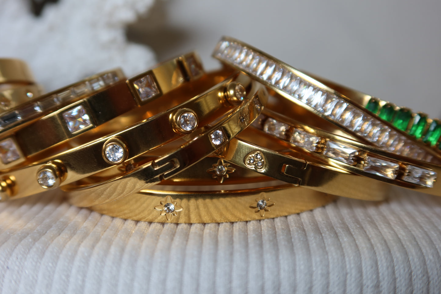 Crystal Gold Plated Bangles